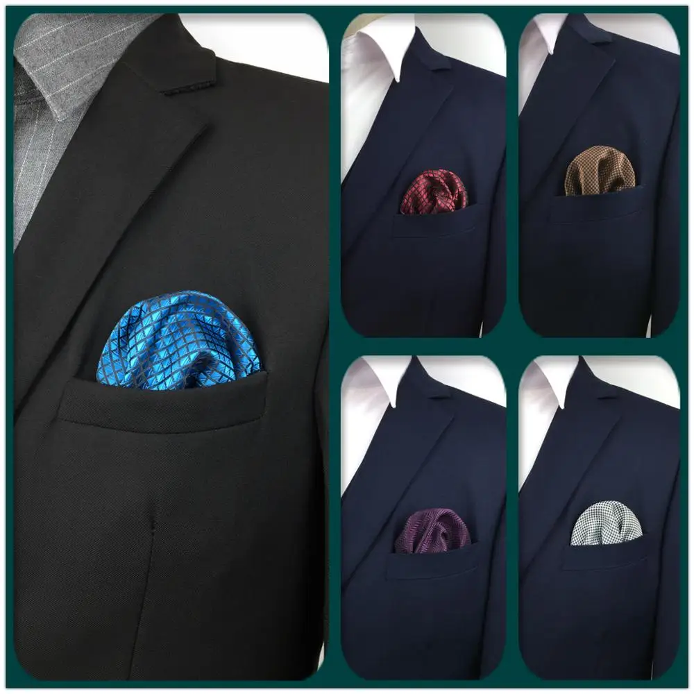 Однотонный Коричневый Мужской карманный квадратный Классический шелковый