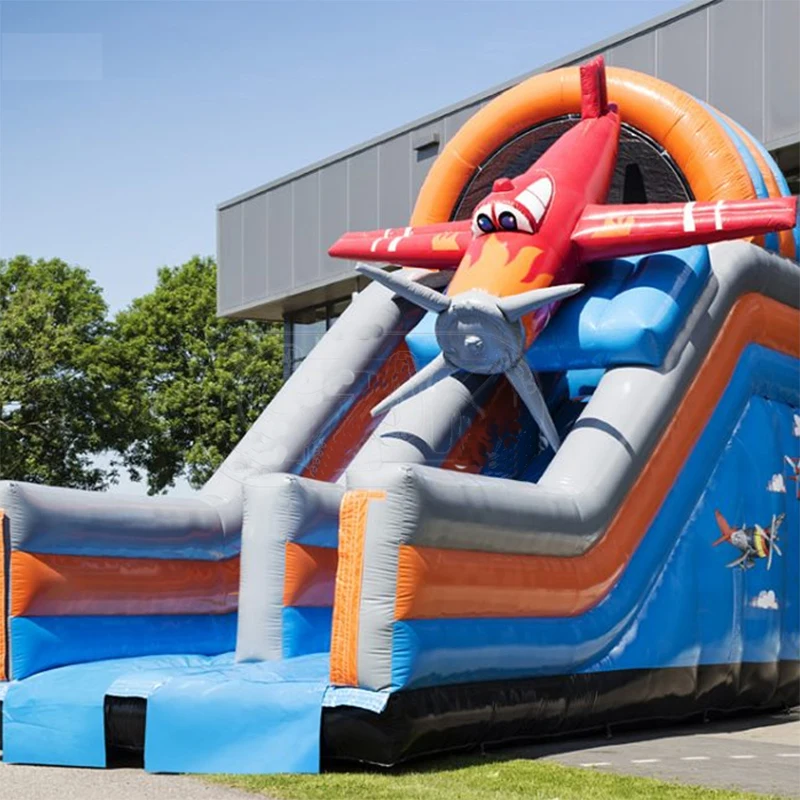 

Large Commerical Outdoor Kids Inflatable Slide with Plane Aeroplane