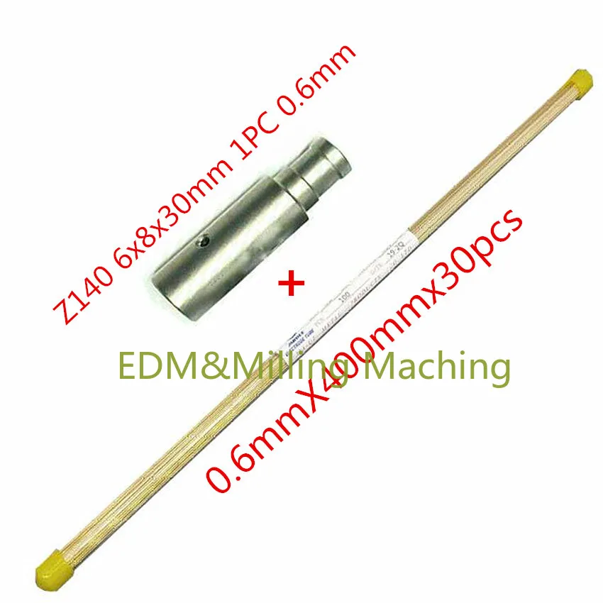 Wire EDM Machine Dril 1PC 0.60mm Ceramic Guide + 30PCS Single Hole Brass tube Tune CNC