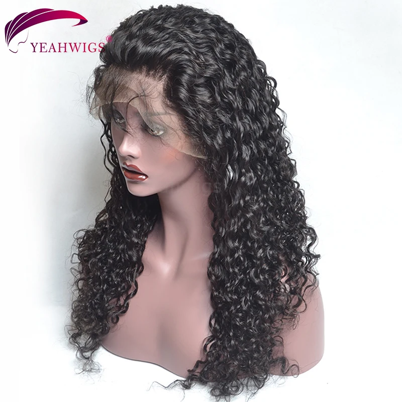 Yeahwigs 370 кудрявые человеческие волосы парик мягкий Джерри кудрявый парик фронта шнурка предварительно сорвал парик шнурка