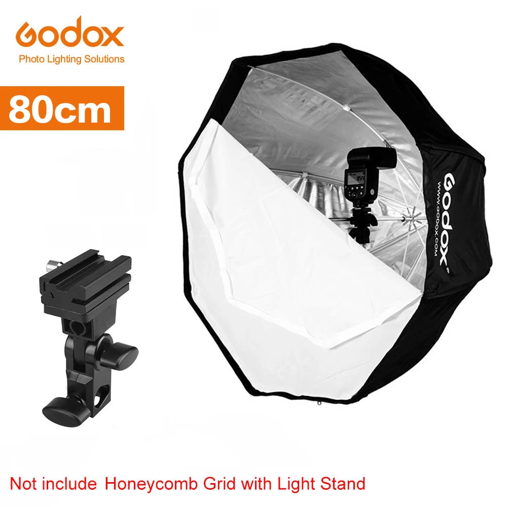 Godox 31,5 дюйма 80 см софтбокс в виде ВОСЬМИУГОЛЬНОГО зонта 200 см осветительный стенд зонтик Горячий башмак кронштейн комплект для вспышки Speedlite - Цвет: Kit 2