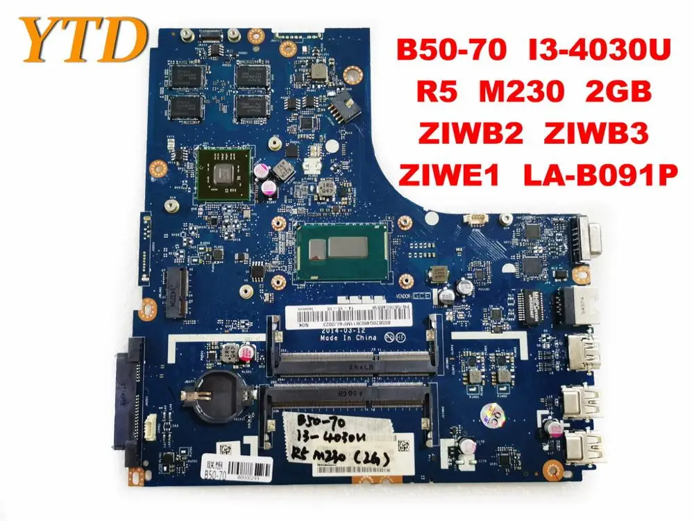 Original for Lenovo B50-70  laptop motherboard B50-70  I3-4030U  R5  M230  2GB  ZIWB2  ZIWB3  ZIWE1  LA-B091P tested good free