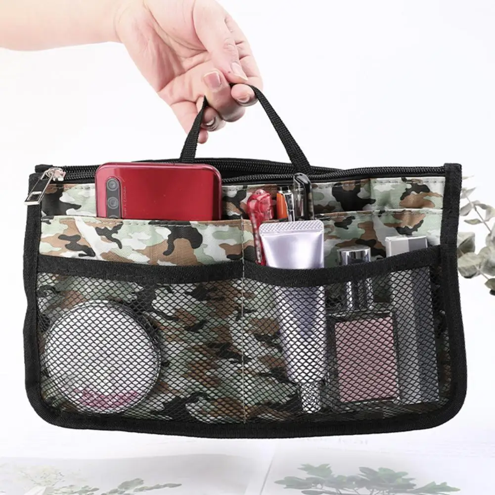 

Multi-function Makeup Organizer Double Zipper Stationery Storage Travel Bag