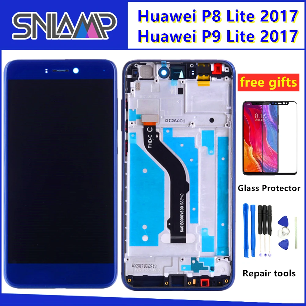 Оригинальный ЖК дисплей для Huawei P9 Lite 2017 сенсорный экран дигитайзер с рамкой P8