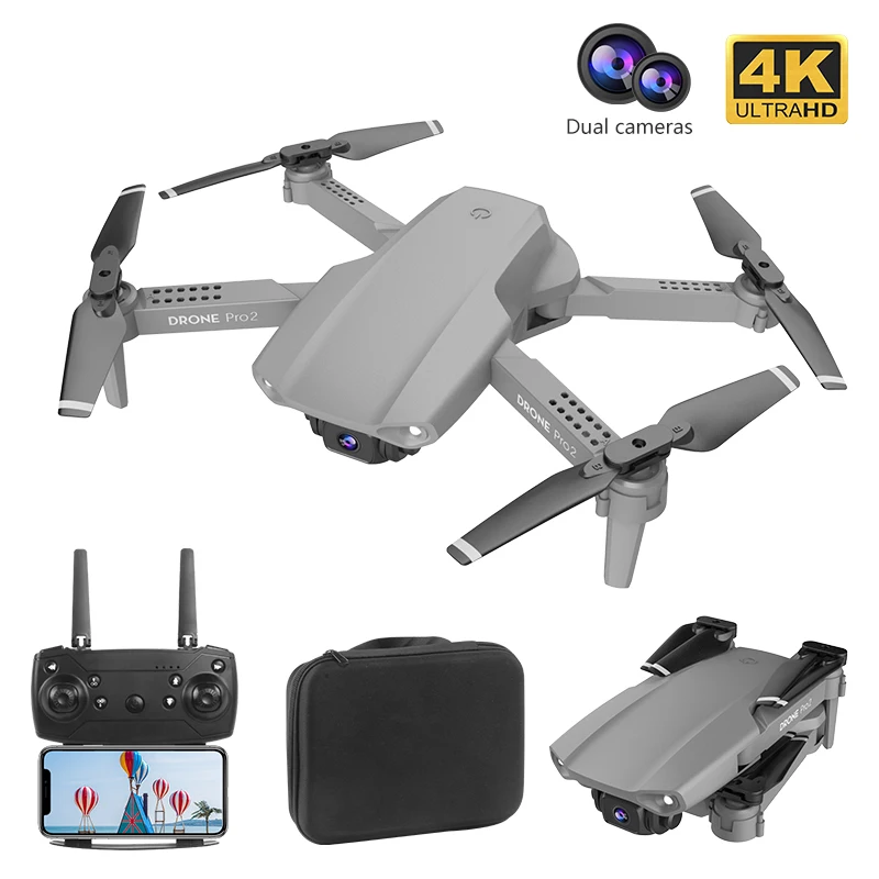 Радиоуправляемый Дрон E99 Pro2 4K HD мини двойная камера широкий угол WIFI FPV Профессиональный вертолет для аэрофотосъемки складной Квадрокоптер игрушки