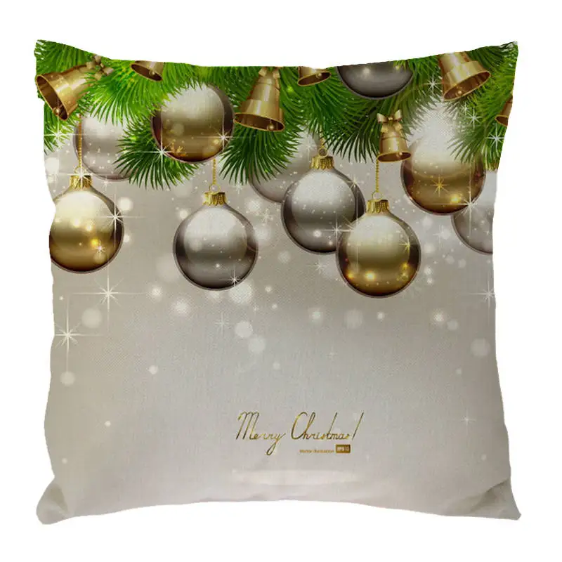Простой Рождественский орнамент чехол для подушки шар елка колокольчик