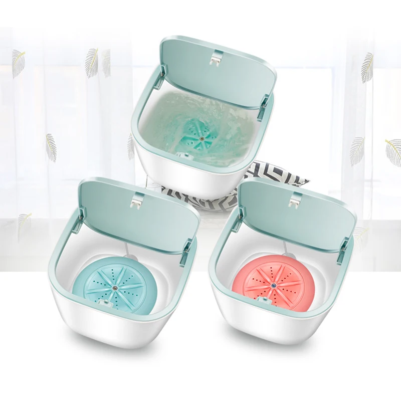 

Ultrasonic Turbine Desktop Washing Machine Household USB Ultra Vibration Washer Underwear Mini Desktop Washing Machine