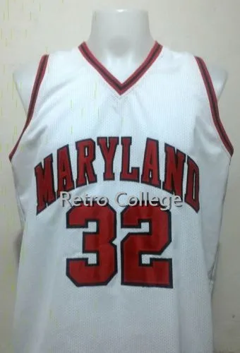 

#32 Joe Smith Maryland White Basketball Jersey Stitched Custom Any Number Name jerseys