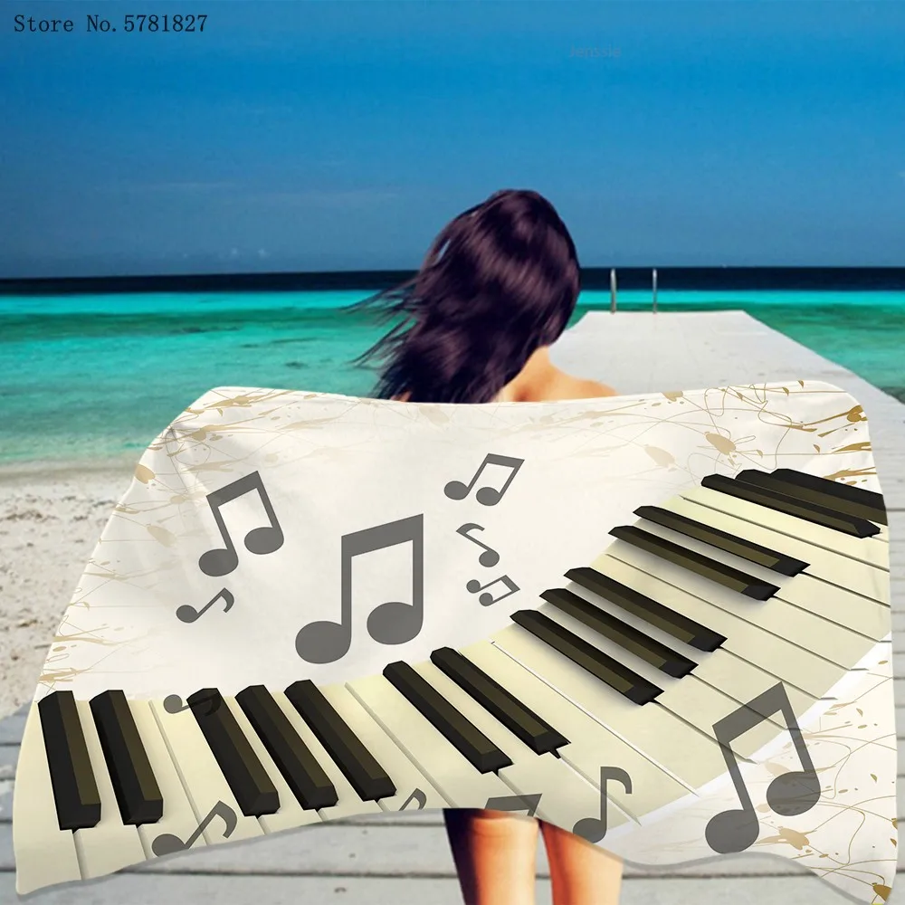 Пляжное полотенце для музыкальных инструментов пианино гитары пляжное океана