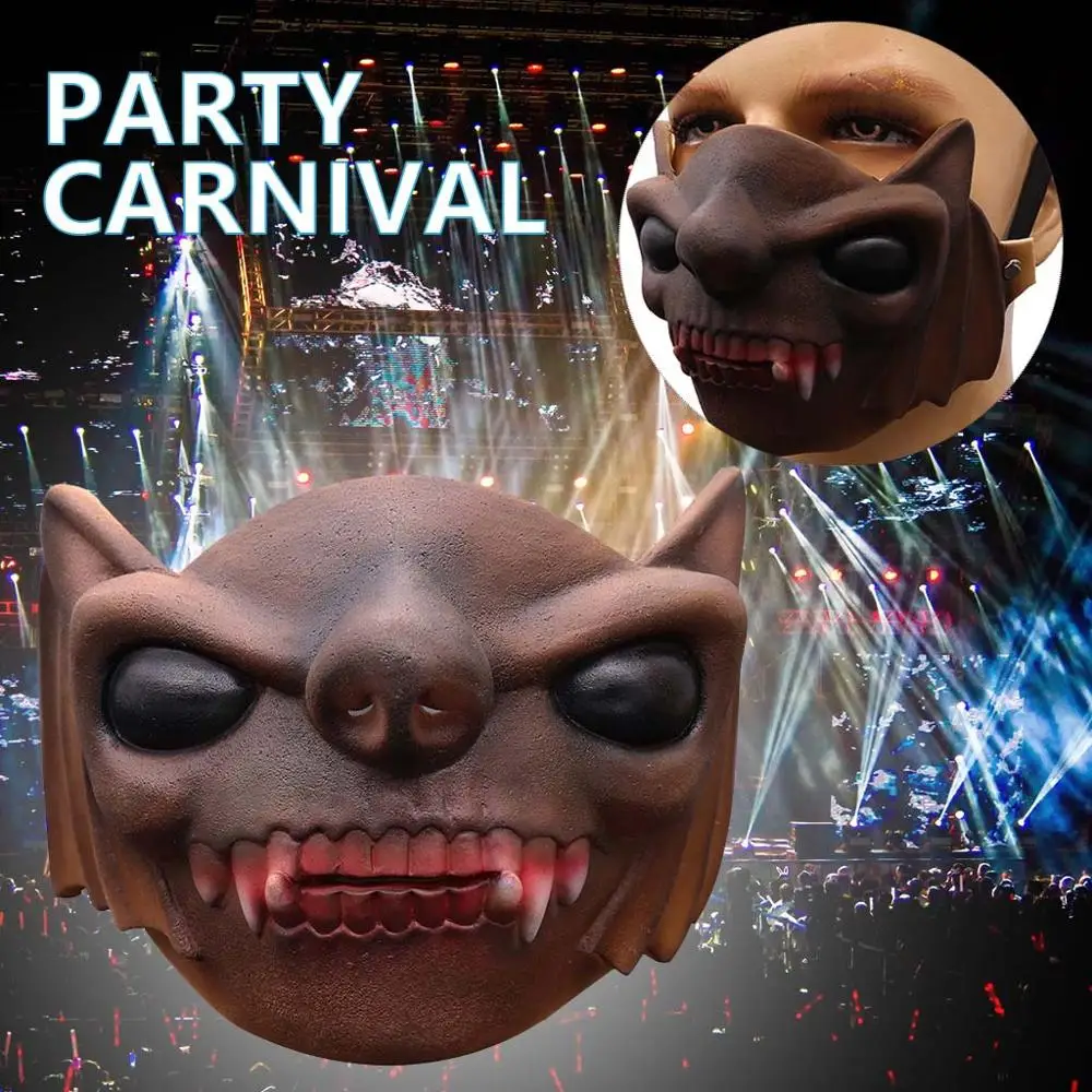 Латексная Маска дреды маскарадное платье косплей маска летучей мыши музыка