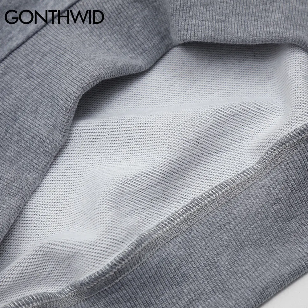 

GONTHWID Sweatshirts Streetwear Hip Hop Men Harajuku Fashion Casual Damaged Rabbit Print Street Pullover Hoodies Tops Outwear
