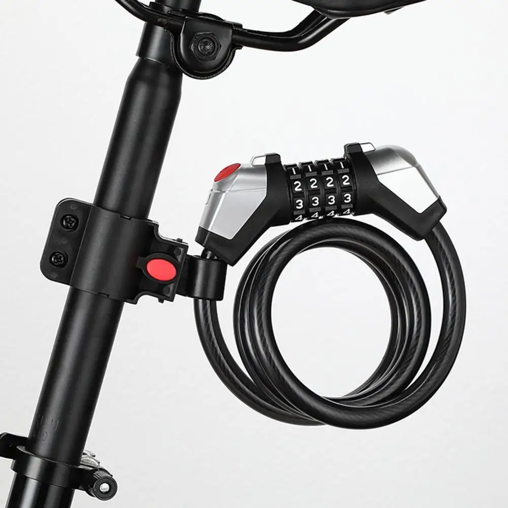 

1.2m Bicycle Four-Digit Steel Cable Code Lock with Light Riding Safety Device