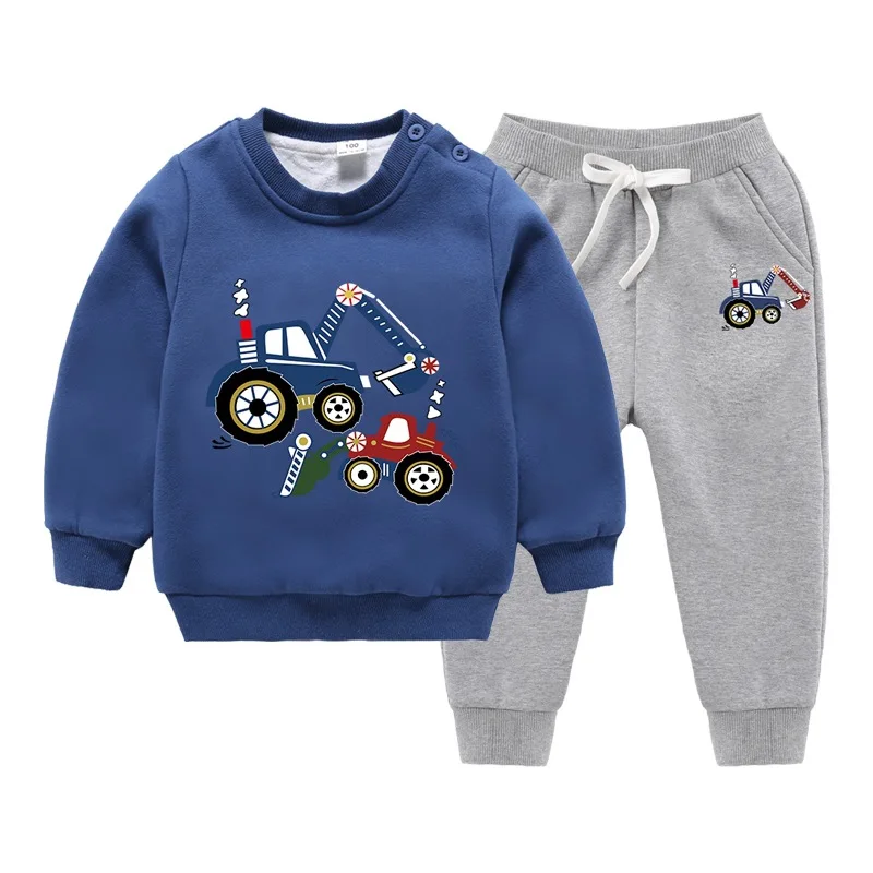 Двухслойный флисовый свитер и брюки для мальчиков девочек зимняя одежда 100%