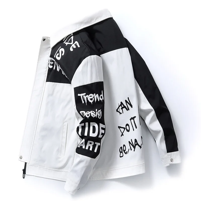 2022 Men Jackets Autumn Youth Men's Fashion Jacket Coats Turn Down Collar High Street Multi Pocket Cargo Jackets Male