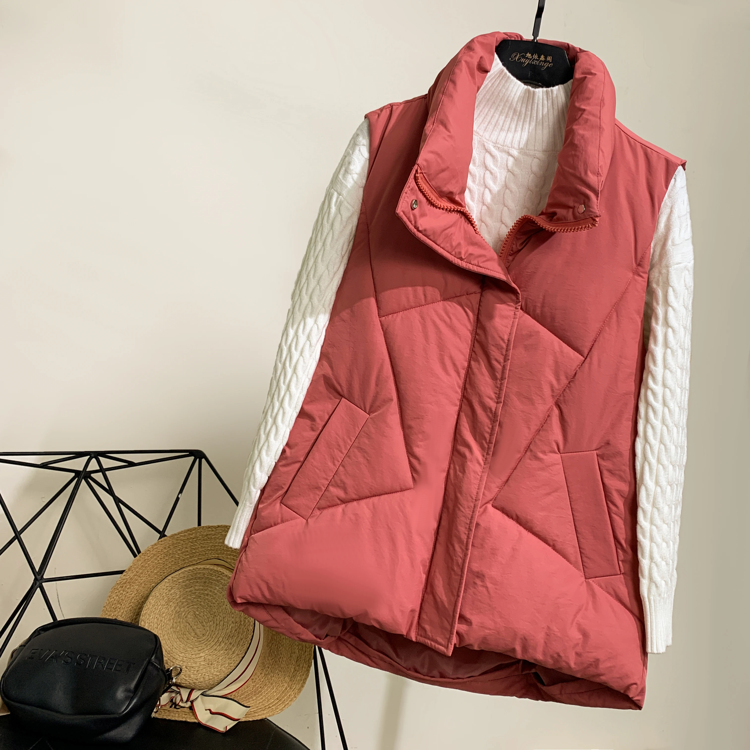 ALMUERK 2019 зимняя куртка Женский жилет отложной воротник плотное пальто тонкая