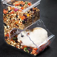 hot sales hamster rabbit hedgehog food dispenser acrylic clear automatic feeder pet supply