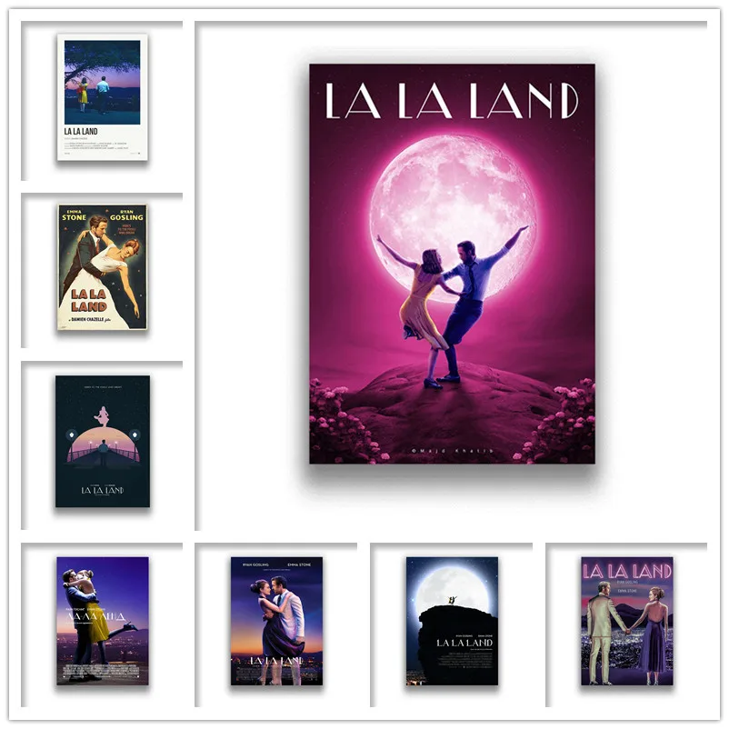 Настенные плакаты с изображением классического фильма La Land наклейки белым