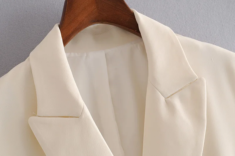 

Women Solid Blazer Double Breasted Female Long Sleeve Elegant Jacket Ladies Business Blazer Formal Suits