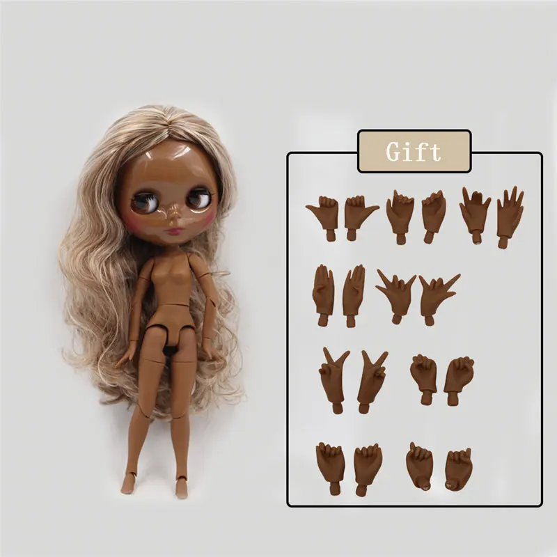 Glossy face 3409158 Ледяная фабрика Blyth кукла Обнаженная соединение тела с ручной набор A& B 1/6 BJD Модная Кукла подходит diy Макияж Специальная цена - Цвет: Glossy face 3409158
