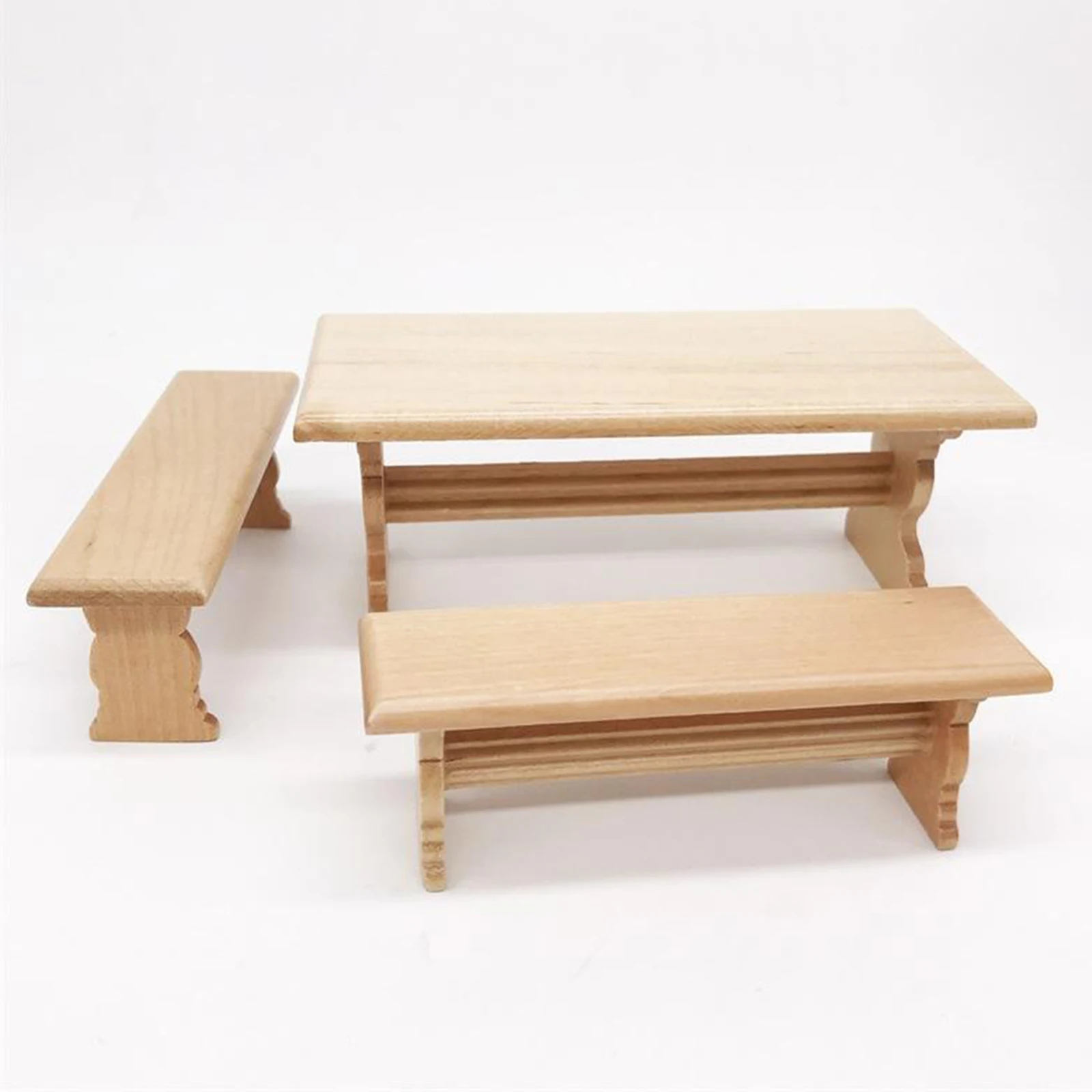 

1/12 Scale Dolls House Mini Dining Long Table Pretend Play Toys Gifts Age 3+