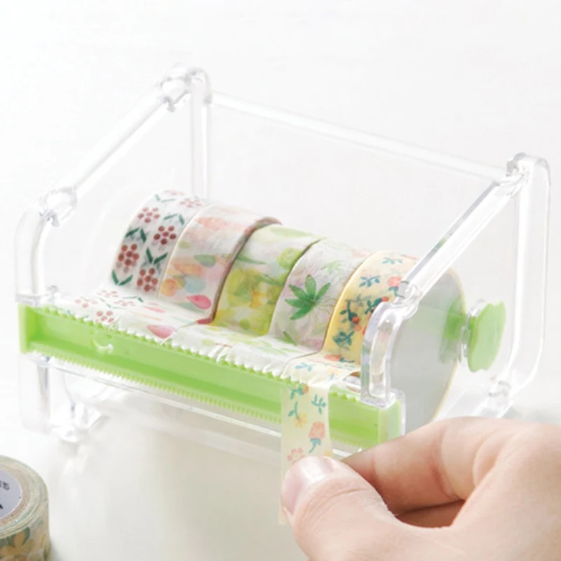 

1 Pcs Japanese Stationery Masking Tape Cutter Washi Tape Storage Organizer Cutter Desktop Office Tape Dispenser School Supplies