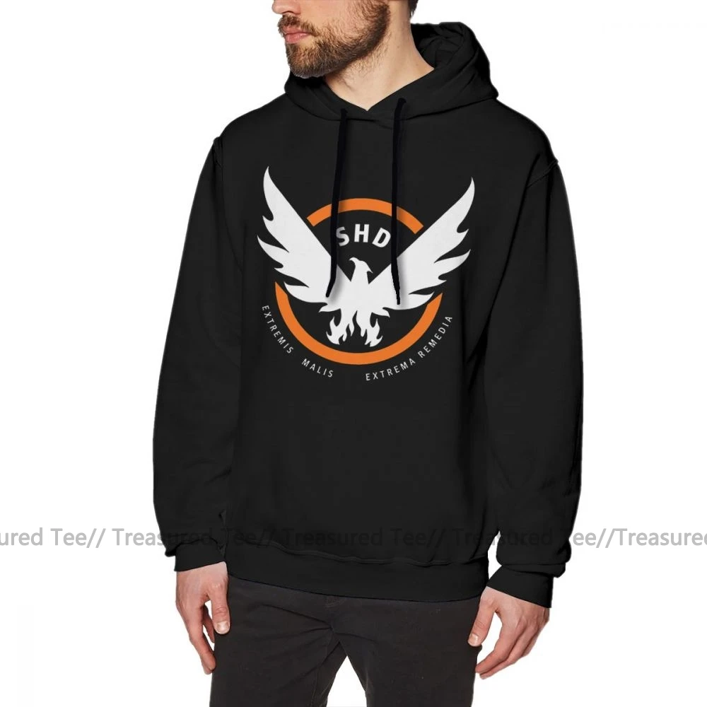 The Division худи The Division толстовки мужские черные пуловеры худи свободные большие Теплые повседневные хлопковые толстовки с длинным рукавом - Цвет: Black