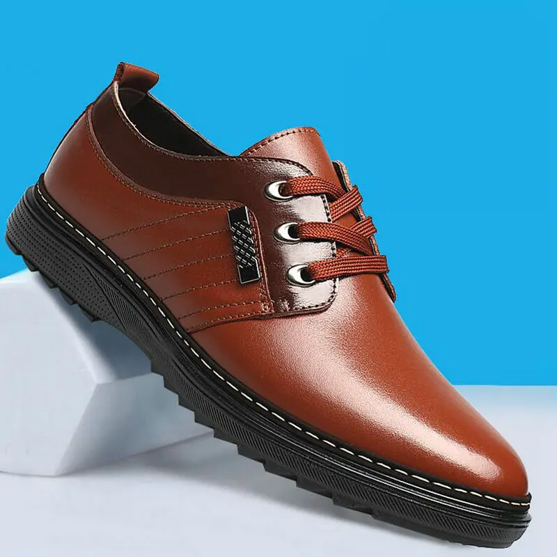 Мужская деловая обувь черные коричневые оксфорды на шнуровке повседневная C22 06
