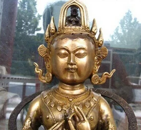 free shipping 13&quotChinese Buddhism Bronze Copper Guan Yin Kwan-yin Bodhisattva Buddha statue |