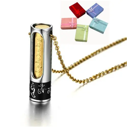 Титановая Сталь шесть слов ожерелье с мантрами Ом Мани Падме Хум молитвенная