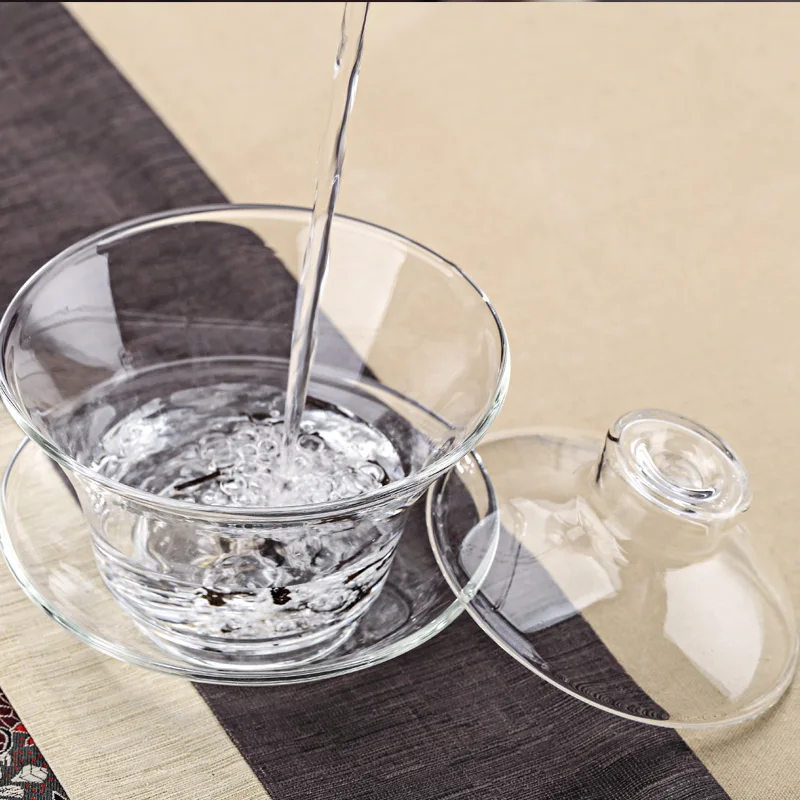 Большой стеклянный прозрачный чайный сервиз Gaiwan из Китая чайная чаша санкai