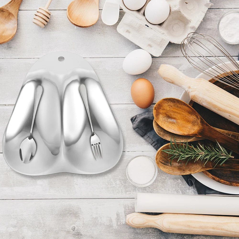 

1 Pc Spoon Stand Rust-proof Slotted Spoon Bracket Sturdy Scoop Holder (Silver)