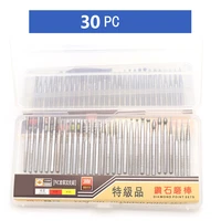 30pc 2 353mm diamond point burr bits head for accessories shank grinding needle carving polishing mounted mini drill tool