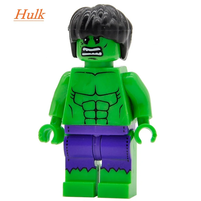 Hulk Один горячий Супер Герои 500+ горячая фигурка Marvel DC Мстители Дэдпул Звездный огонь Бэтмен Супермен железный человек строительные блоки игрушки - Цвет: Hulk