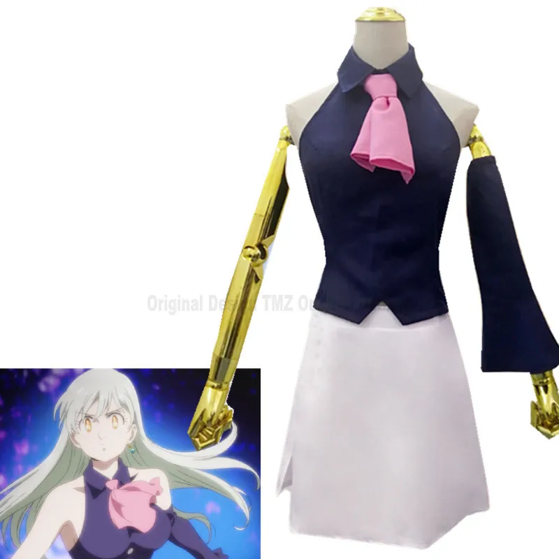 Anime Seven Deadly Sins Elizabeth Lyons Cosplay Costume Girl Short sleeve Skirt Uniform Full set |
