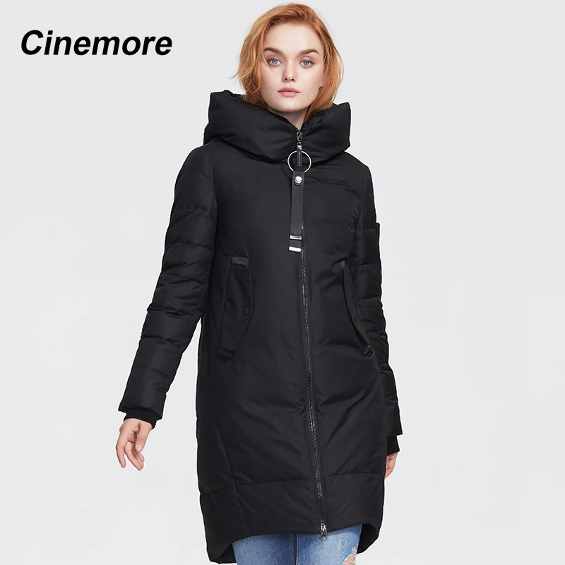 CINEMORE 2020 Зима Новое поступление женские оверсайз пуховик черный цвет верха с