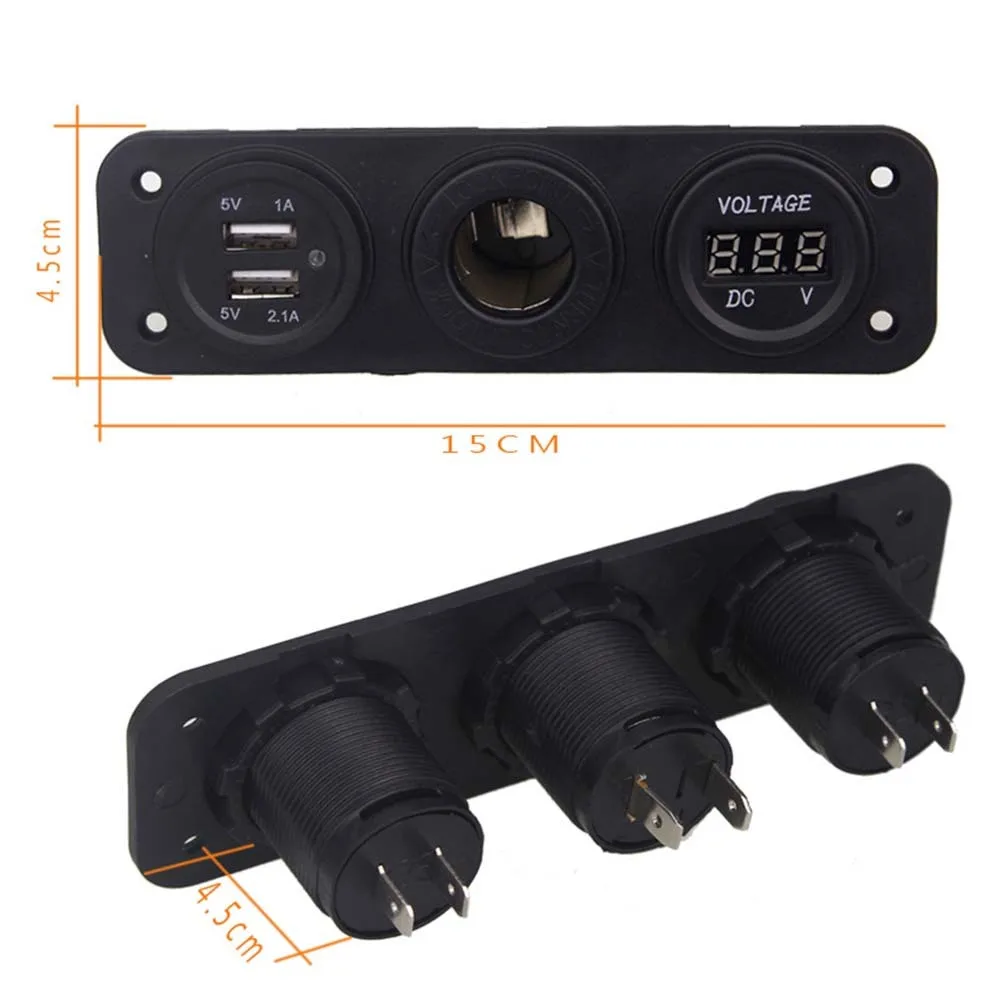 Автомобильное зарядное устройство с двумя usb-портами водонепроницаемое разъемом