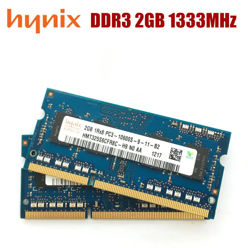 Чипсет Hynix 2G PC3 10600S DDR3 1333 МГц 2 Гб Память для ноутбука модуль SODIMM RAM|2rx8 pc3-10600s|ddr3 1333mhzpc3