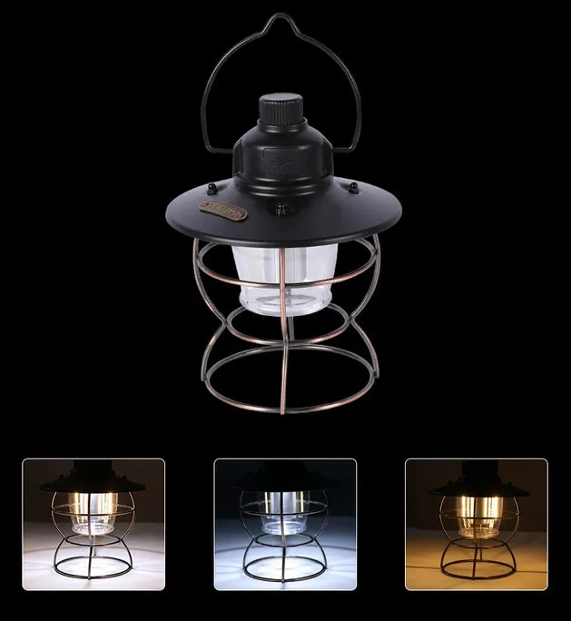 

Portable Retro Lantern Outdoor Tent Light Camping Lamp IPX4 Waterproof Camping LED Light USB Rechargeable Flashlight 2000mA