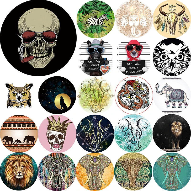 Горячая продажа индийские Слоны Лев череп волк собаки животный узор женские