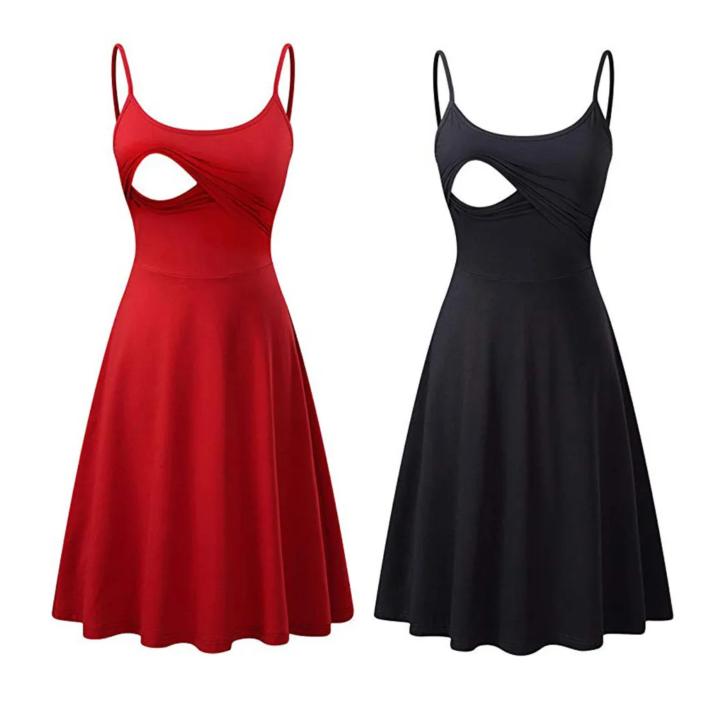 Однотонная туника на бретельках для беременных женщин летнее платье грудного