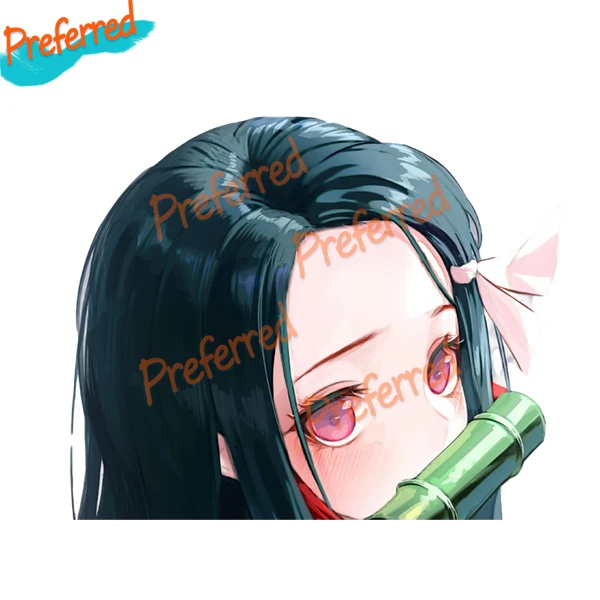 

High Quality 3D Demon Slayer NEZUKO KAMADO Peeking Anime Car Sticker Vinyl PVC Decal for Girl's Room Wall Laptop Waredrobe