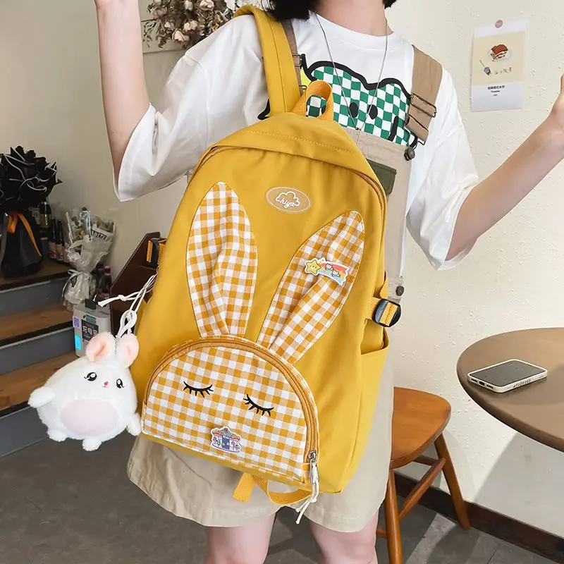 Новинка 2021, симпатичный школьный портфель для учеников младшей и старшей школы в стиле мори, Женский студенческий клетчатый рюкзак в Корейс...