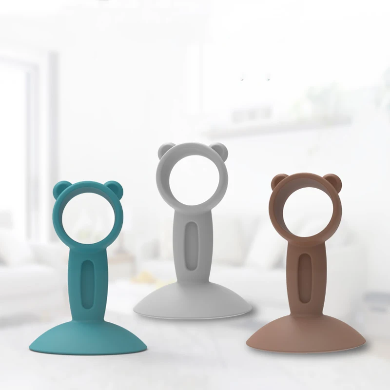

5Pcs Cute Bear Mute Silicone Door Stopper Doorknob Wall Mute Crash Pad Cushion Cabinet Door Handle Lock Silencer Attached