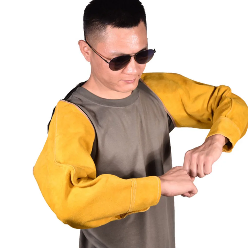 

1 Pair of Protective Oversleeves Welding Oversleeves Sleeve Cover (Yellow)