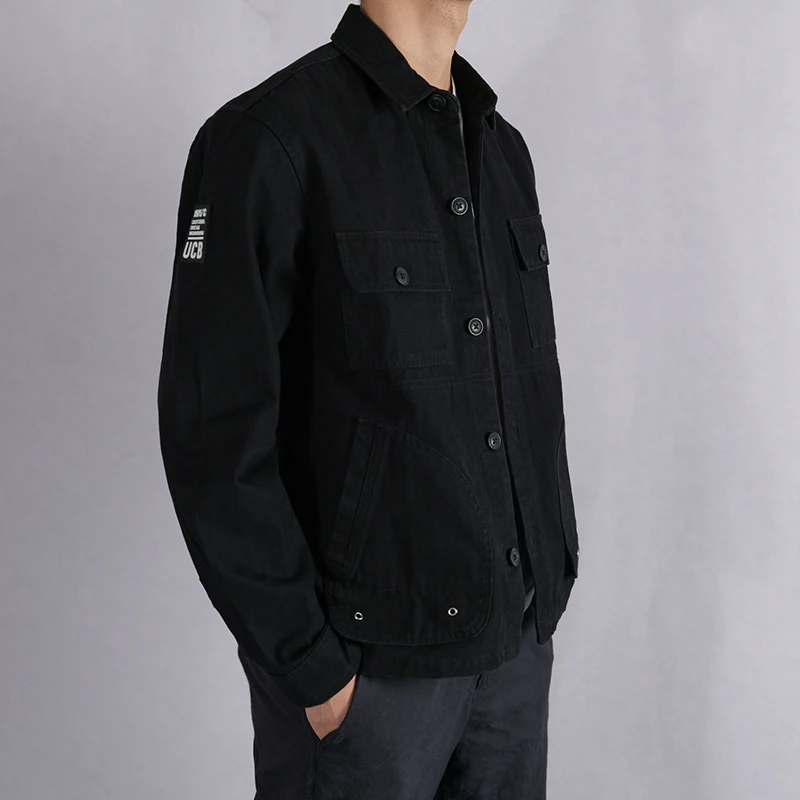 Куртка мужская из чистого хлопка Повседневная Красивая модная однотонная новая