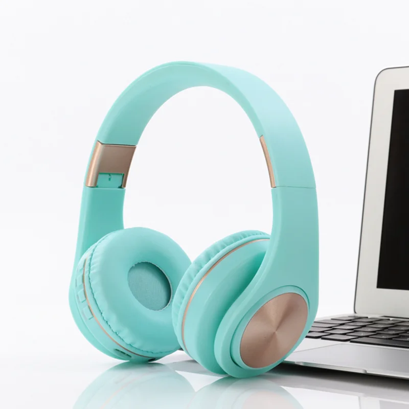 blue Беспроводные наушники над ухом Bluetooth наушники Складная гарнитура Регулируемые наушники с микрофоном для ТВ сотовый телефон ПК - Цвет: blue