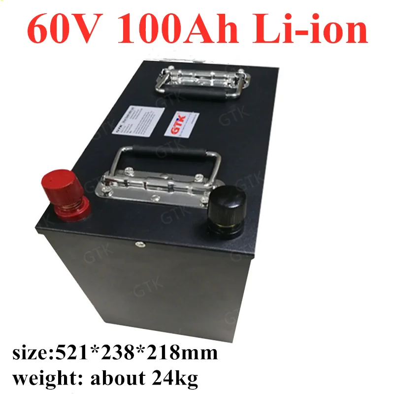 Водонепроницаемый 60V 100Ah литий ионная аккумуляторная батарея с BMS для скутера