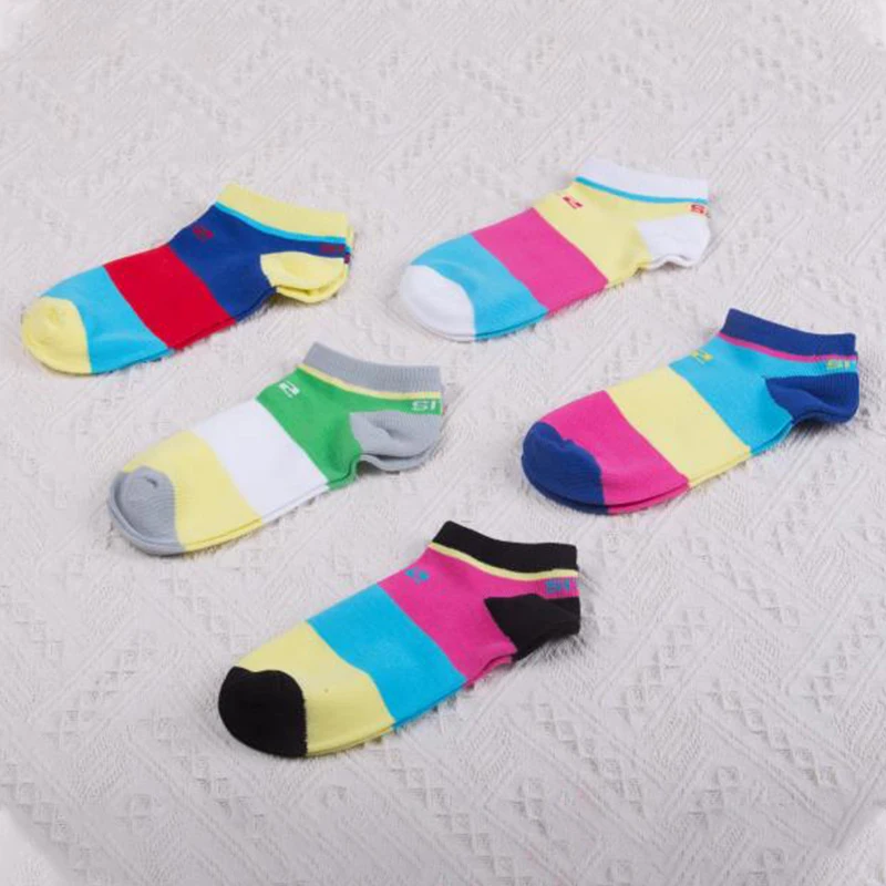 

5Pair/Lot Cotton Short Socks Women Summer Quality Ankle Socks Women's Cute Stripe Pure Color Simple Design Girl Slippers Cartoon