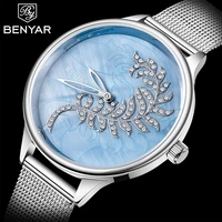 benyar luxury magnet buckle quartz watches for women simple rose gold desgin creative bracelet dress ladies watch