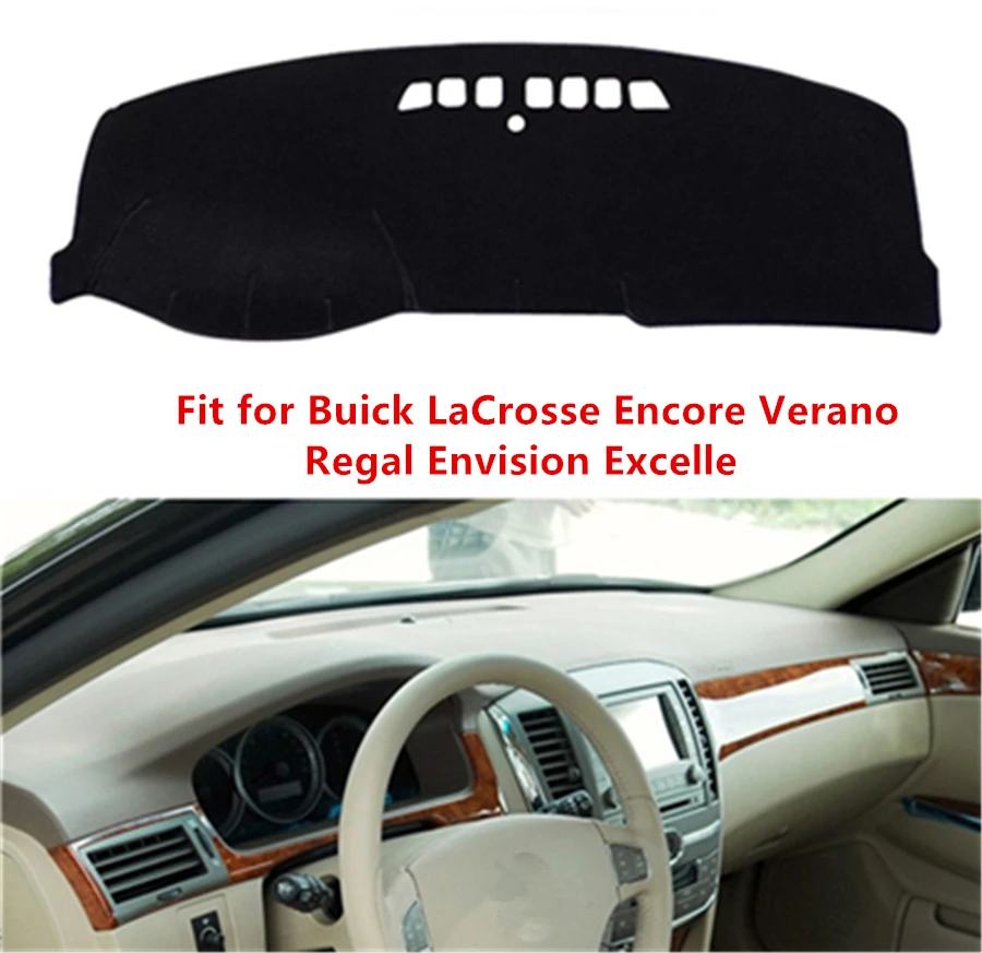 Черный чехол для приборной панели автомобиля коврик Buick LaCrosse Encore Verano Regal Envision Excelle
